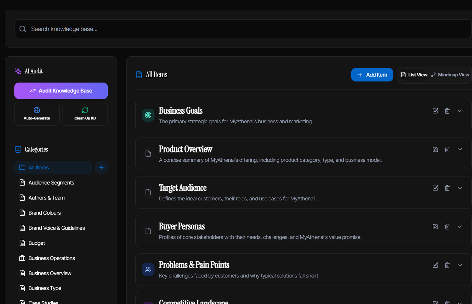Centralized Knowledge Base